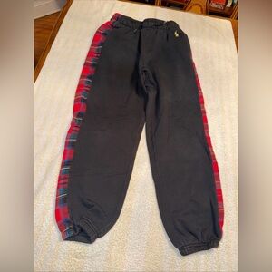 Polo Ralph Lauren Ladies Size S Black Joggers With Red Plaid